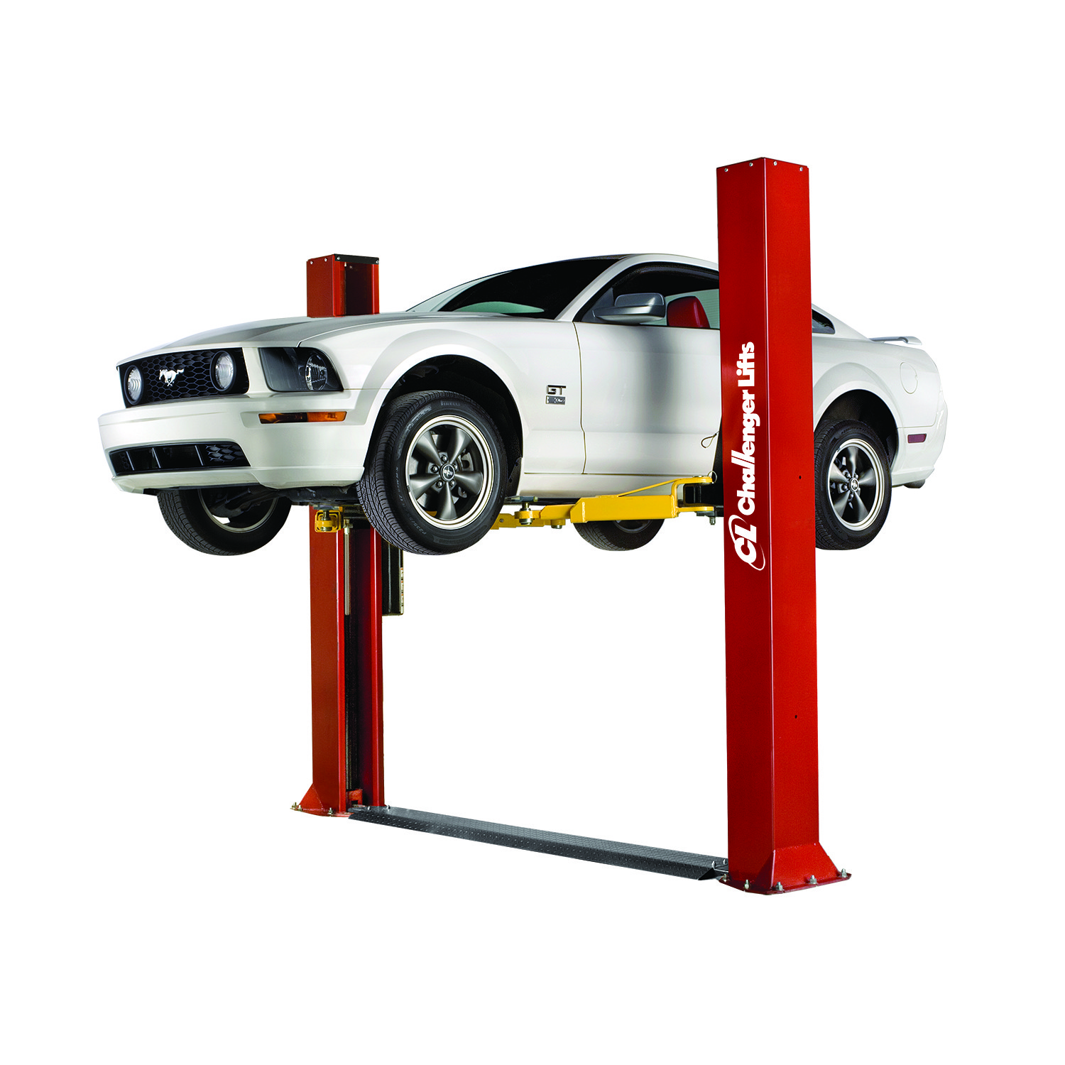 With a 9,000 lb. capacity and 10’ 7/8” overall column height, Challenger’s CLFP9 2-post is ideal for low ceiling applications. 3-stage front and 3-stage rear arms provide maximum sweep, arm retraction and reach. A low-profile drive-over floor plate allows for easy vehicle positioning, which makes it great for home enthusiast garages or professional service shops. The CLFP9 also features double-telescoping screw footpads, a durable powder coat finish and plated arm pins.