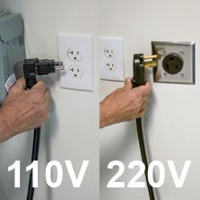 The PR-205MV comes with a Multi-Voltage Adapter that lets the user switch from 220V to 100V with a simple plug-in.