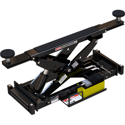 This is our most powerful rolling bridge jack ever, with 25,000 lbs. of muscle meant to service some of the biggest commercial fleets on earth. Use this jack on the 40,000-lb. capacity HDS-40 four-post truck lift to perform wheel service on almost any heavy-duty vehicle on wheels.