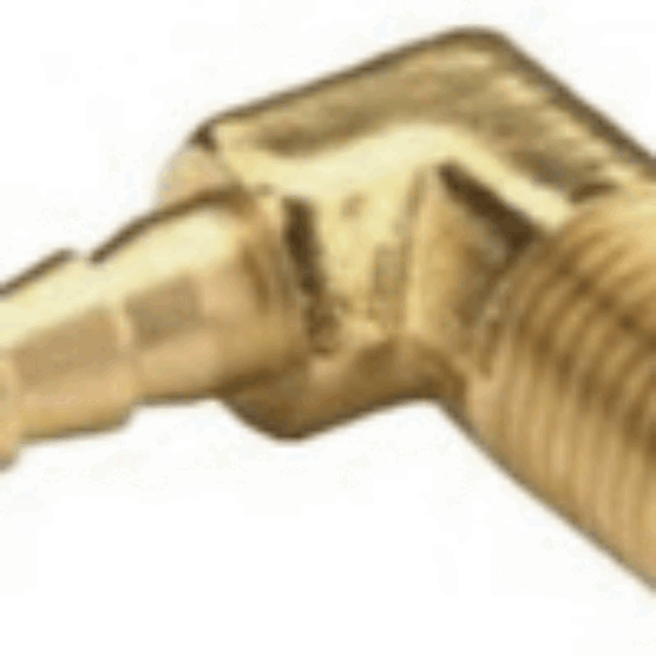 1/4 BARB TO 1/8 NPTF BRASS ELBOW FITTING