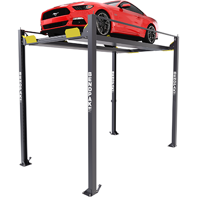 The HD-7PXW is a literal giant. This four-post lift is also a magnificent display platform and will effortlessly lift up to 7,000 lbs. over 12 feet into the air! Specially made for dealers, it's perfect for stacking taller vehicles and getting them seen!