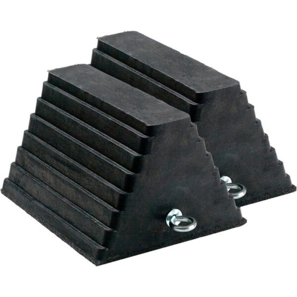 Molded Rubber Wheel Chock & Tire Chock 9’’Lx7’’Wx5-1/2’’H / (Set of 2)